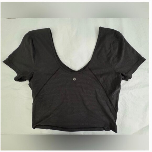 Lululemon Align T-Shirt Nulu Black Emboss Sz 12 | EUC - Picture 4 of 5